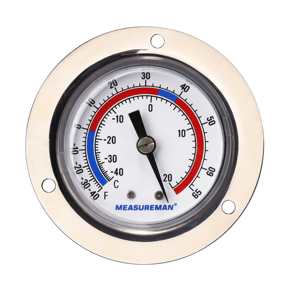 Measureman Vapor Capillary Flanged Panel Mount Refrigeration Thermometer, 2