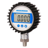 Measureman 3-1/8" Dial Size, Digital Pressure Gauge, 0-100psi/bar/Mpa/Kpa, 1/4"NPT Lower Mount, 0.25% Accuracy