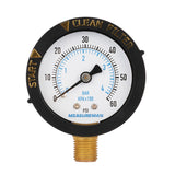 MEASUREMAN 2" Start and Clean Filter Pressure Gauge, Swimming Pool Filter Pressure Gauge, Spa, Aquarium, Water Pressure Gauge, 1/4" NPT Lower Mount 0-60Psi/bar 100pieces