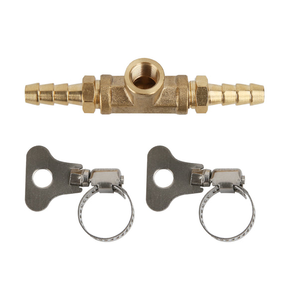 MEASUREMAN Fuel Line Fuel Pressure Adapter Brass T-Fitting, 1/8