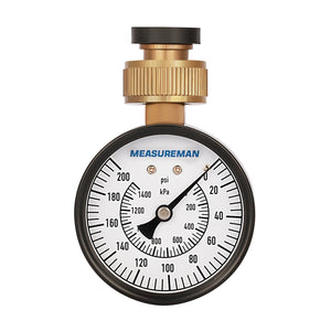 Measureman 2-1/2" Water Pressure Test Gauge, 3/4" Female Hose Thread, 0-200 psi/kpa 60pieces