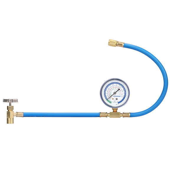 Measureman Can Tap with Gauge, Refrigerant Recharger with Pressure Gauge, R-134a Can Tap to R-12/R-22 1/4