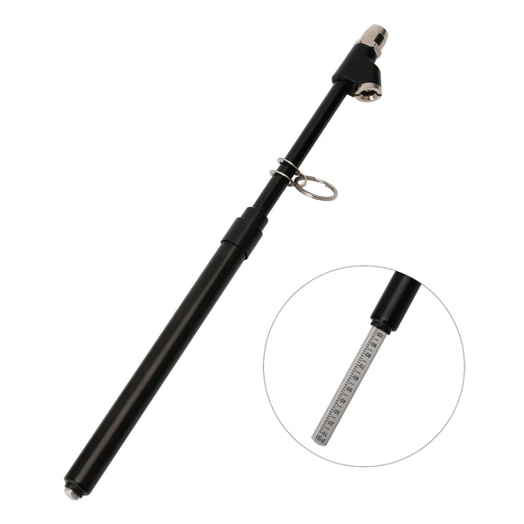 MEASUREMAN Heavy Duty Dual Head Truck Tire Gauge, Solid Brass Body, Black Painting, Aluminum Slide, with Hook, Range 10-150psi/kpa