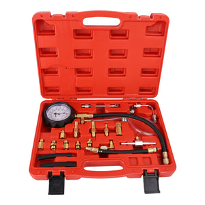 MEASUREMAN Fuel Injection Pump Pressure Gauge, Automotive Injector Gasoline Tester Tool Kit，0-140PSI/10 Bar