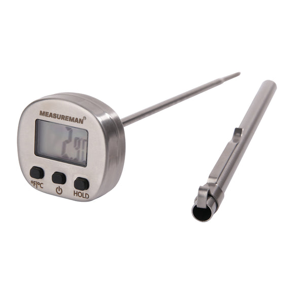 MEASUREMAN Digital Instant Read Meat Thermometer 304 stainless steel case and 5