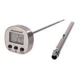 MEASUREMAN Digital Instant Read Meat Thermometer 304 stainless steel case and 5" probe,Back entry, Hold, on/off, C/F, stainless steel pocket and clip, battery powered, -58-572F/C