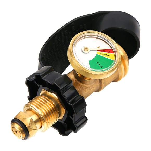 Solimeta Universal Fit POL Propane Tank Adapter with Gauge Converts PO Measureman Direct