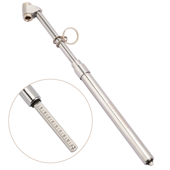 Measureman Heavy Duty Dual Head Truck Tire Gauge, Solid Brass Body, Aluminum Slide, with Hook, Range 10-150psi
