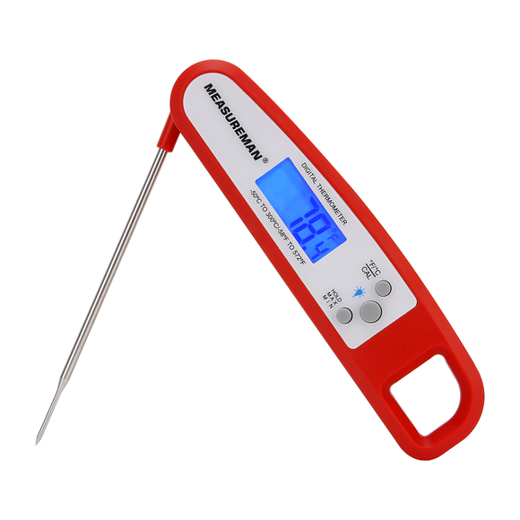 MEASUREMAN Instant Read Meat Thermometer with Backlight,Magnet and Foldable Probe for Deep Fry，Ultra Fast Precise Waterproof Digital Food Thermometer for Kitchen Cooking& Outdoor BBQ & Grill