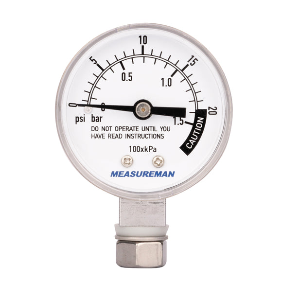 Measureman Stainless Steel Pressure Cooker Gauge, Pressure Canner Gauge, Steam Pressure Gauge, 2