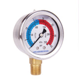 Measureman 2" Dial Size, Glycerin Filled Pool Filter Pressure Gauge, 304 Stainless Steel Case, 0-35psi/250kpa, 1/4" NPT Lower Mount