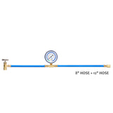 Measureman Can Tap with Gauge, Refrigerant Recharger with Pressure Gauge, R-134a Can Tap to R-12/R-22 1/4" Female Port, 20" Hose