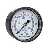 Measureman 2" Swimming Pool Pressure Gauge, 1/4"NPT Back Mount, 0-60psi/kpa, Plastic Case