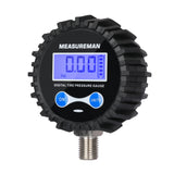 Measureman 2-1/2" Dial Size Digital Air Pressure Gauge with 1/4'' NPT Bottom Connector and Protective Boot, 0-15psi, Accuracy 1%, Battery Powered