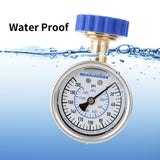 MEASUREMAN 2-1/2" Lead-Free Water Proof Anti Vibration Pressure Test Gauge, Garden Hose Pressure Gauge, 3/4" Female Hose Thread, 0-200 psi/kpa
