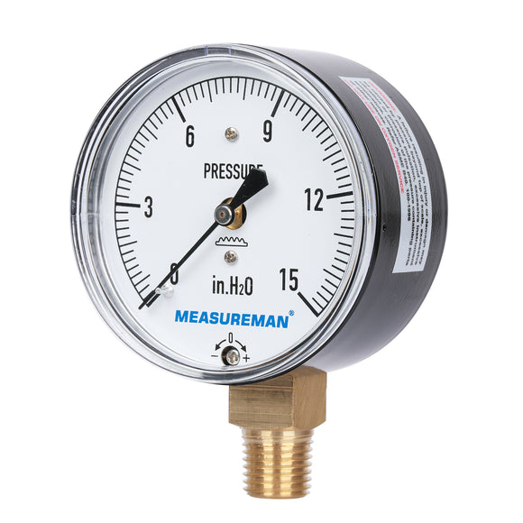 Measureman Diaphragm Type Capsule Low Pressure Gauge, 2-1/2