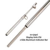 MEASUREMAN Heavy Duty Dual Head Truck Tire Gauge, Solid Brass Body, Aluminum Slide, with Hook, Range 10-150psi  5pieces