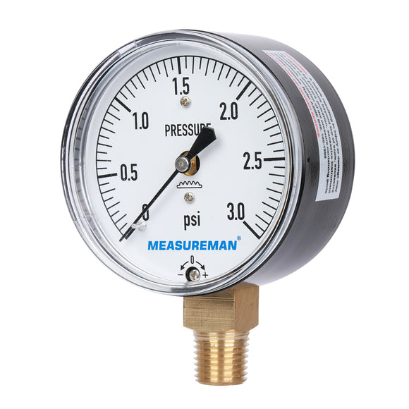 Measureman Diaphragm Type Capsule Low Pressure Gauge, 2-1/2