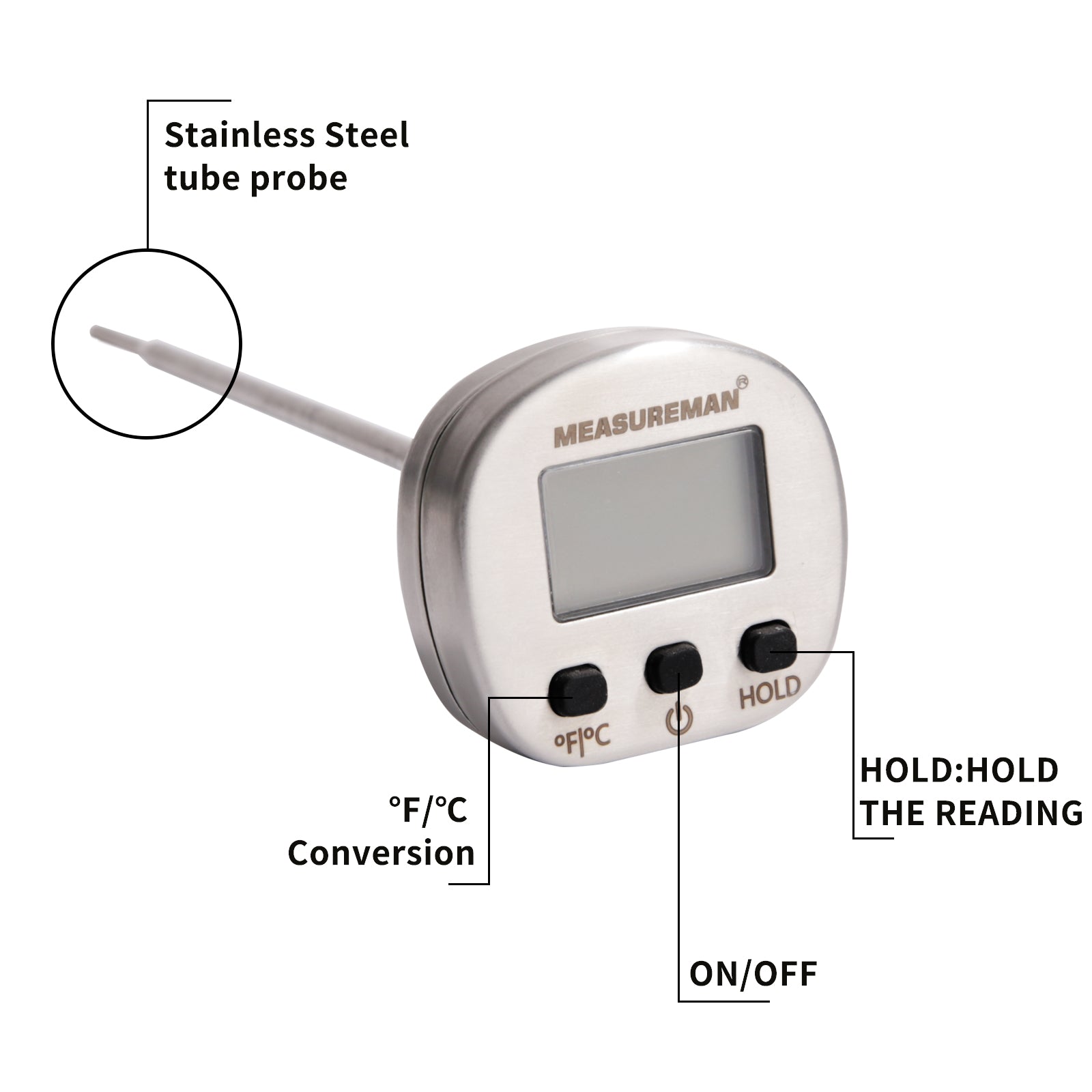 MEASUREMAN Digital Meat-Thermometer Instant-Read Food Temperature