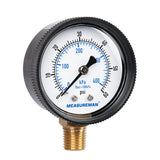 Measureman 2" Swimming Pool Pressure Gauge, 1/4"NPT Lower Mount, 0-60psi/kpa, Plastic Case