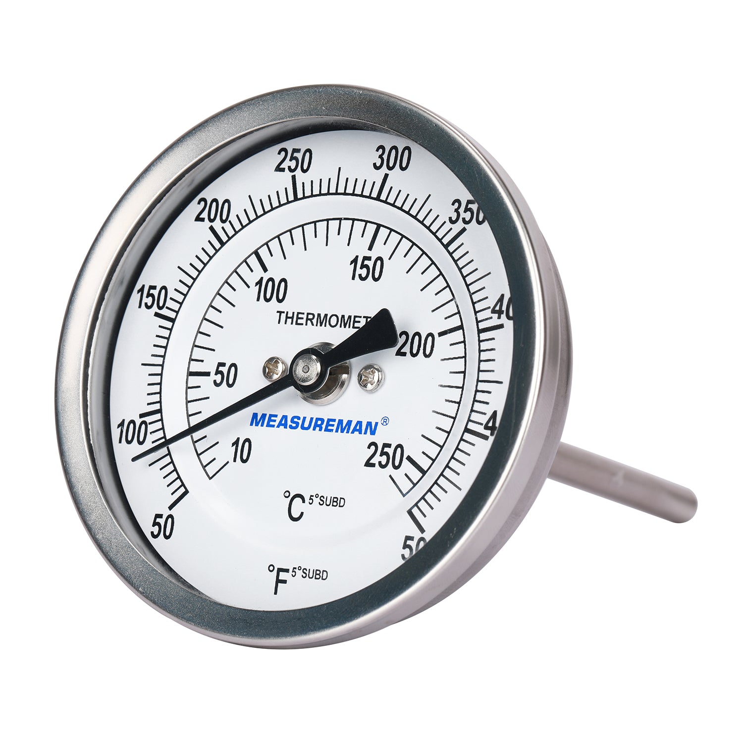 5 inch Wall or Flush Mount Direct Drive Dial Thermometer, 50B & 50C