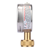 Measureman 2-1/2" Glycerin Filled Stainless Steel Water Pressure Test Gauge, 3/4" Female Hose Thread, 0-200 psi/kpa