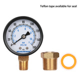 Measureman 2" Well Pump Pressure Gauge, 0-160psi/bar, 1/4"NPT Male with 1/2"NPT Adaptor, -3-2-3% Accuracy