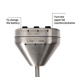 MEASUREMAN Digital Instant Read Meat Thermometer 304 stainless steel case and 5" probe,Back entry, Hold, on/off, C/F, stainless steel pocket and clip, battery powered, -58-572F/C