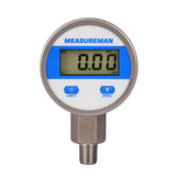 Measureman 2-1/2" dial, Digital Industrial Pressure Gauge with 1/4"NPT lower mount, stainless steel case and connection, 0-300psi/bar, 1%,Battery Powered, With LED light