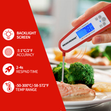 MEASUREMAN Instant Read Meat Thermometer with Backlight,Magnet and Foldable Probe for Deep Fry，Ultra Fast Precise Waterproof Digital Food Thermometer for Kitchen Cooking& Outdoor BBQ & Grill