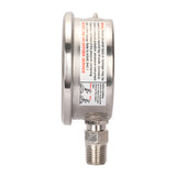 MEASUREMAN Lead Free Glycerin Filled Reverse Osmosis Pressure Gauge, 2-1/2" Dial Size, 1/4"NPT Lower Mount, 0-150psi/Mpa