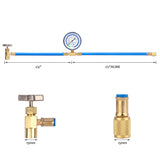 Measureman Can Tap with Gauge, Refrigerant Recharger with Pressure Gauge, R-134a Can Tap to R-12/R-22 1/4" Female Port, 20" Hose