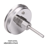 Measureman Fully Stainless Steel Bimetal Dial Thermometer, 3" Dial, 2-1/2" Stem, 50-550 deg F/10-260 deg C, +/-1% Accuracy, Adjustable, 1/2" NPT Back Mount