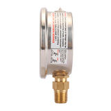 MEASUREMAN 2-1/2" Dial Size, Glycerin Filled Plumbing Pressure Gauge, 0-160psi, Stainless Steel Case, 1/4"NPT Lower Mount