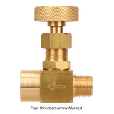Measureman Brass Mini Needle Valve 1/4"NPT Male x Female Working Pressure 1000psi