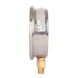 Meaureman 4" Dial Size, Glycerin Filled Plumbing Pressure Gauge, 0-100psi, Stainless Steel Case, 1/4"NPT Lower Mount