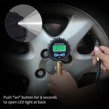 MEASUREMAN 2-1/2" Dial Size Digital Air Pressure Gauge with 1/4'' NPT Bottom Connector and Protective Boot, 0-200psi, Accuracy 1%, Battery Powered with LED Light  20piece