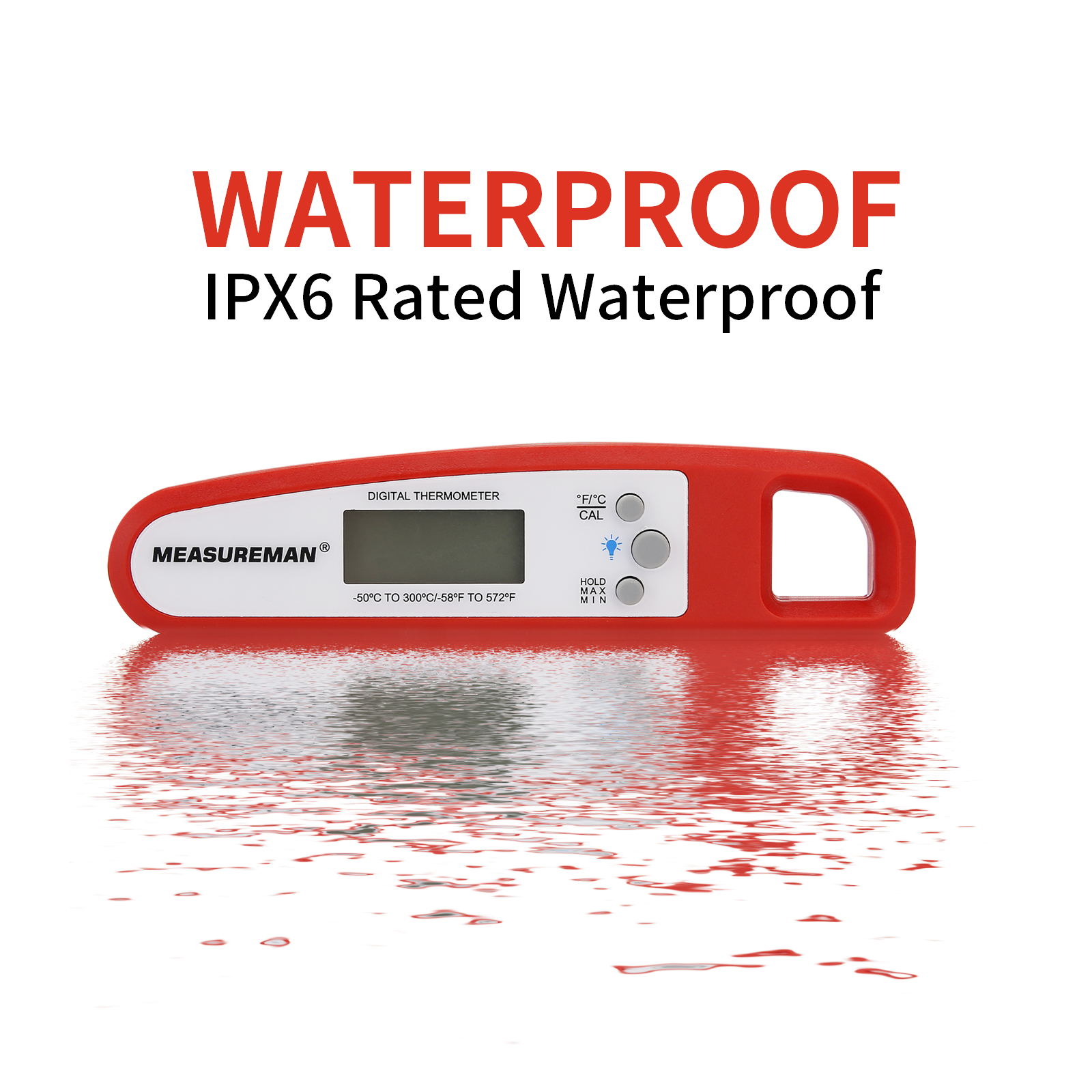 MEASUREMAN Digital Meat Thermometer Instant Read Waterproof Food