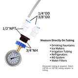 MEASUREMAN 2-1/2" Water Pressure Gauge Kit 6 Parts Kit, Lead-Free Brass, 2-1/2" dial, 0-200 Psi，Glycerin Filled,3/4" Hose Thread, Plus 5 Adapters
