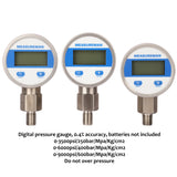 MEASUREMAN Portable Excavator Hydraulic Digital Pressure Test Coupling Kit, Including 6 Test Couplings, 3 Digital Pressure Gauges, 2 Test Hoses for Excavator Construction Machinery