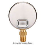 MEASUREMAN Lead-Free Glycerin Filled Pressure Gauge, 0-160psi, RV Regulator Replacement Pressure Gauge, 2" x 1/4"NPT Lower, Stainless Steel Case, Brass Inside,  5pieces