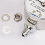 Measureman Stainless Steel Pressure Cooker Gauge, Pressure Canner Gauge, Steam Pressure Gauge, 2" Dial, Lower Mount, Including Gasket, Washer and Nut