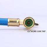 Measureman Can Tap with Gauge, Refrigerant Recharger with Pressure Gauge, R-134a Can Tap to R-12/R-22 1/4" Female Port, 20" Hose
