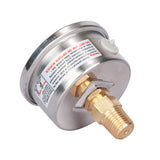 Measureman 2" Dial Size, Glycerin Filled Pressure Gauge, 0-160psi/1100kpa, 304 Stainless Steel Case, 1/4"NPT Back Mount