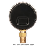 MEASUREMAN 2" Dial Size, Glycerin Filled Plumbing Pressure Gauge, Water Well Pump Pressure Gauge,0-100psi, Black Steel Case, 1/4"NPT Lower Mount