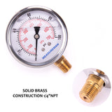 Measureman 2-1/2" Dial Size, Glycerin Filled Pressure Gauge, 0-100psi/kpa, 304 Stainless Steel Case, 1/4"NPT Lower Mount 50pieces