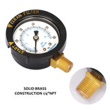 MEASUREMAN 2" Start and Clean Filter Pressure Gauge, Swimming Pool Filter Pressure Gauge, Spa, Aquarium, Water Pressure Gauge, 1/4" NPT Lower Mount 0-60Psi/bar 100pieces