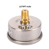 MEASUREMAN 2-1/2" Dial Size, Glycerin Filled Pressure Gauge, 0-1000psi/kpa, 304 Stainless Steel Case, 1/4"NPT Center Back Mount