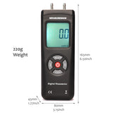 Measureman Handheld Digital Differential Pressure Gauge, Vacuum and Pressure Gauge Meter Tester 11 Units with Backlight, ±2Psi/Kpa, 1-2 Pipes Air System Measurement