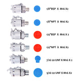 MEASUREMAN Portable Excavator Hydraulic Pressure Test Coupling Kit, Including 6 Test Couplings, 3 Pressure Gauges, 2 Test Hoses for Excavator Construction Machinery
